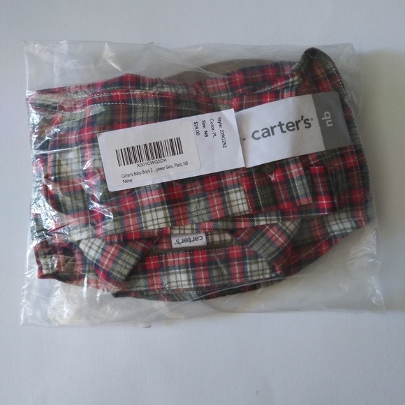 Carter's Newborn Plaid Shirt and Pants Set - Picture 6 of 6